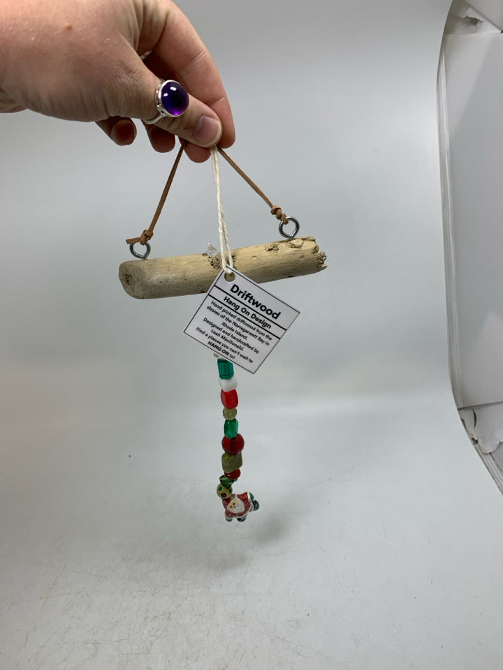 DRIFT WOOD BEADED WALL HANGING.