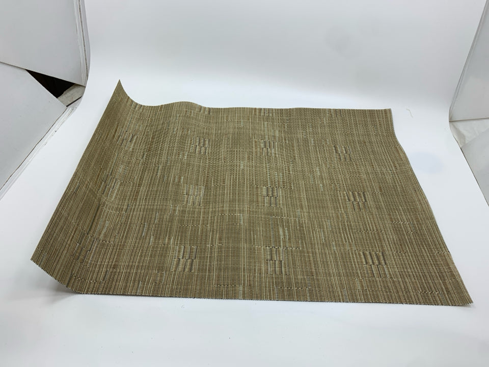 4PC BROWN LINED VINYL PLACEMATS.