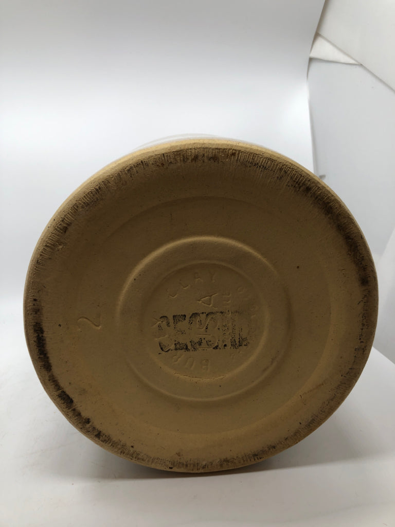 VTG BURLEY BLUE BIRD STONEWARE CROCK *SECOND.