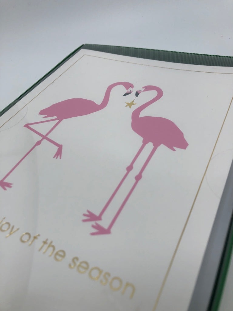NIB 12 FLAMINGO HOLIDAY CARDS/ENVELOPES.