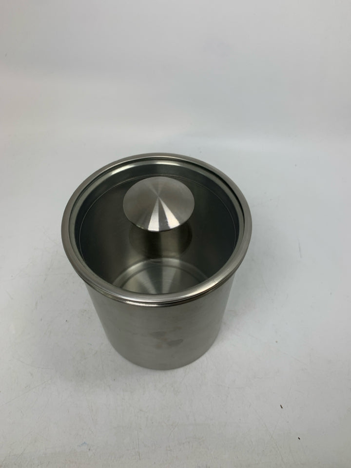 ENJOY STAINLESS STEEL CANISTER W/ GLASS LID.