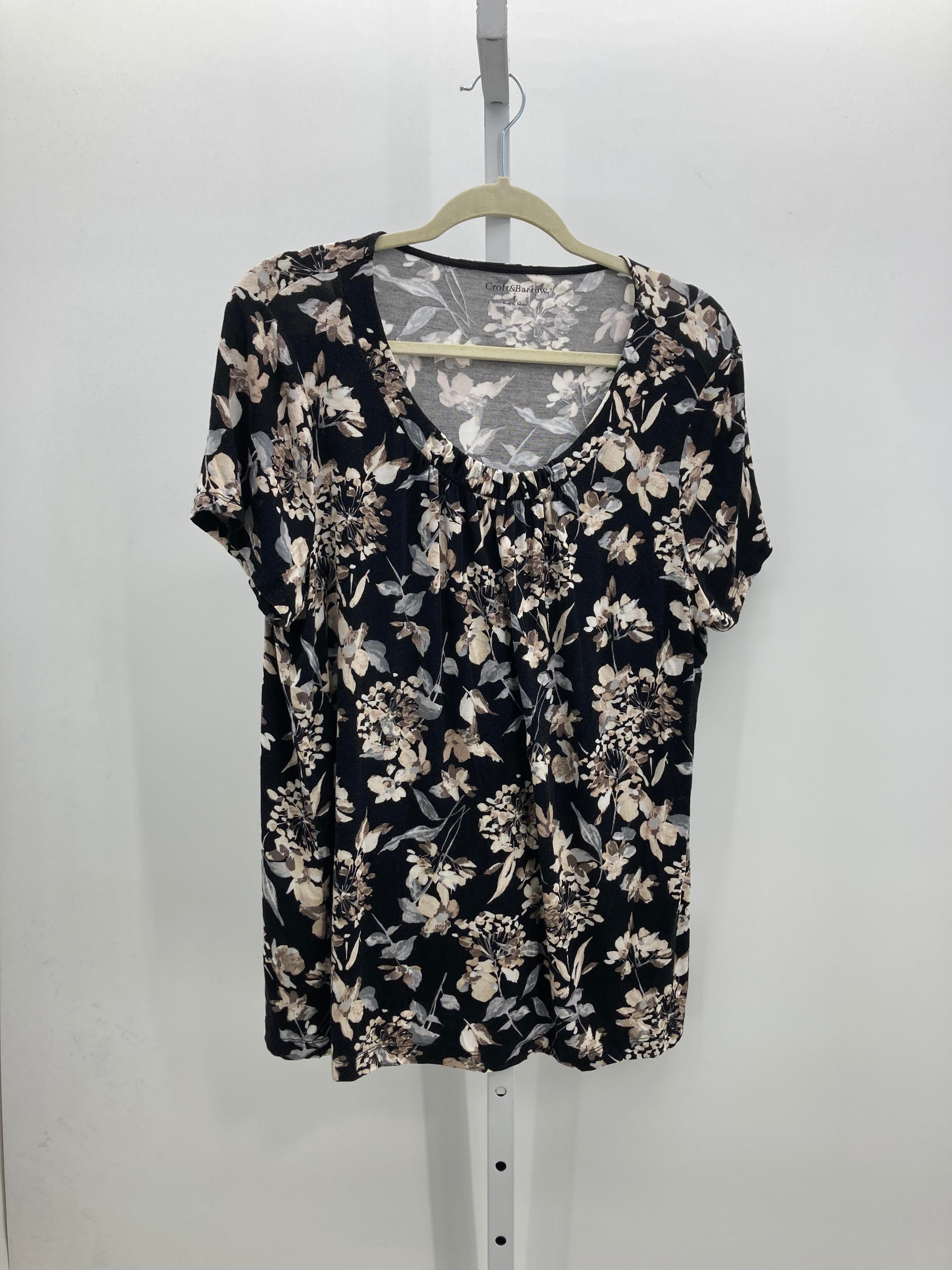 Croft & Barrow Size Large Misses Short Sleeve Shirt