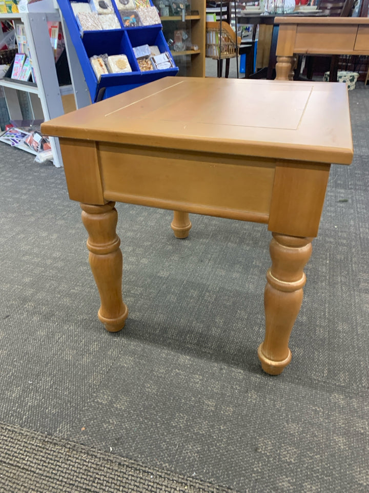 SOLID WOOD END TABLE.