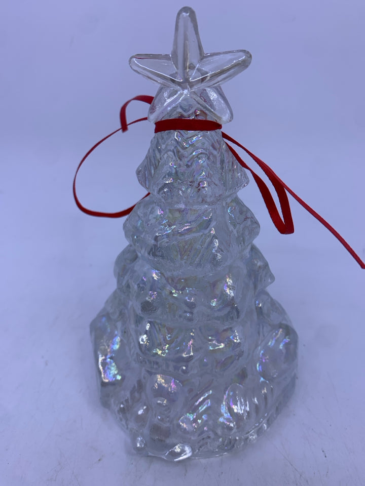 IRIDESCENT GLASS CHRISTMAS TREE.