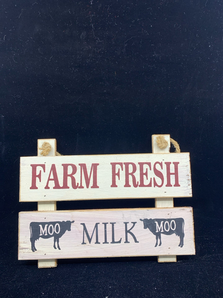 FARM FRESH MILK WOOD WALL HANGING.