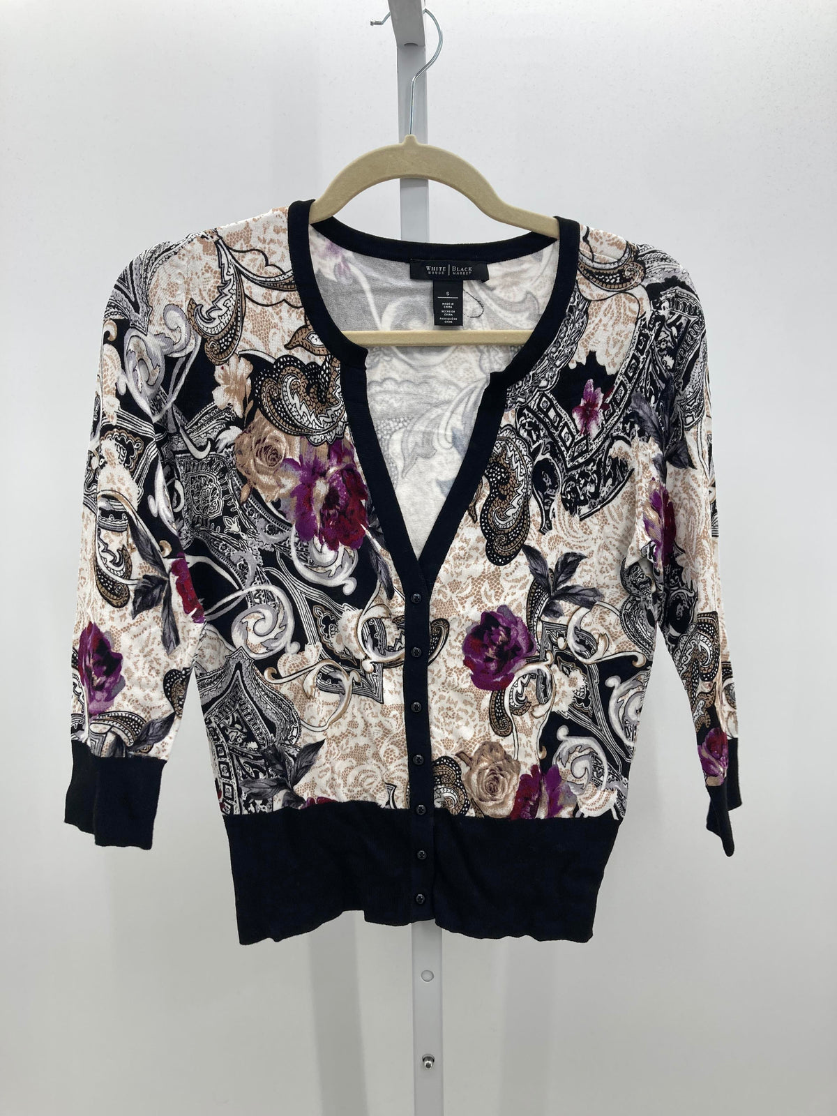 White House Black Size Small Misses 3/4 Sleeve Sweater
