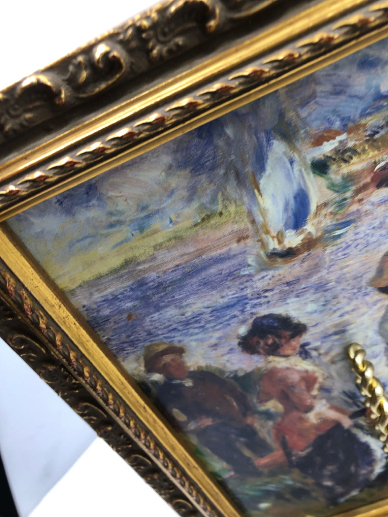 OARSMEN AT CHATEAU- RENOIR FRAMED CANVAS.