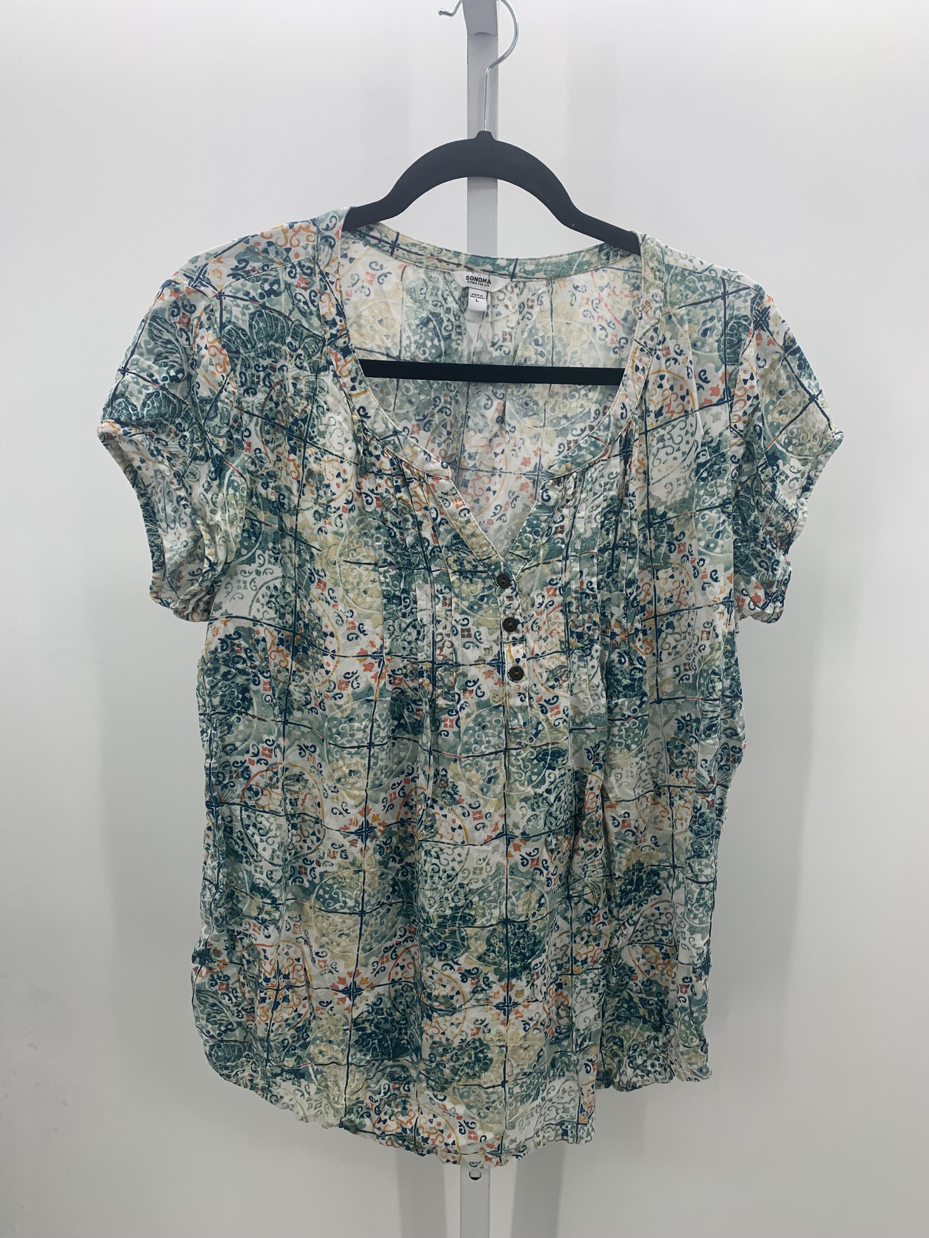 Sonoma Size Large Misses Short Sleeve Shirt