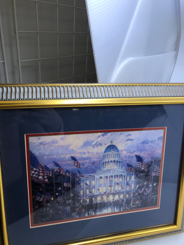 THOMAS KINKADE "FLAGS OVER THE CAPITOL".