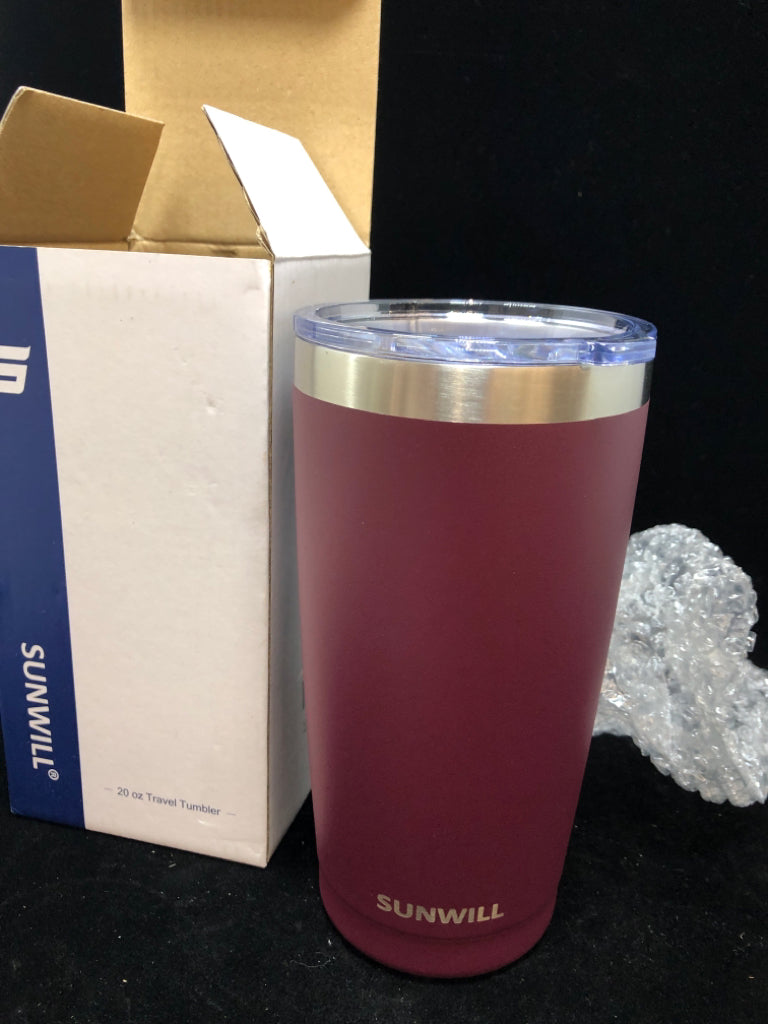 NIB MAROON SUNWILL TUMBLER.
