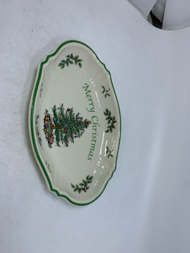 SPODE CHRISTMAS TREE MERRY CHRISTMAS PLATTER BOWL.