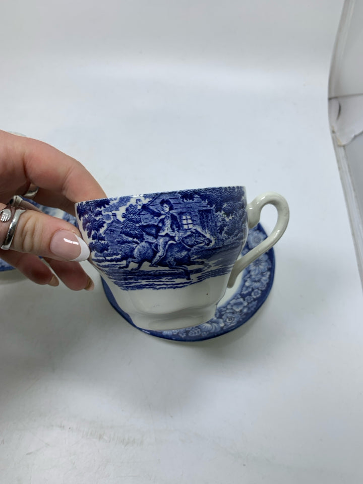 2 VTG LIBERTY BLUE CUP + SAUCERS