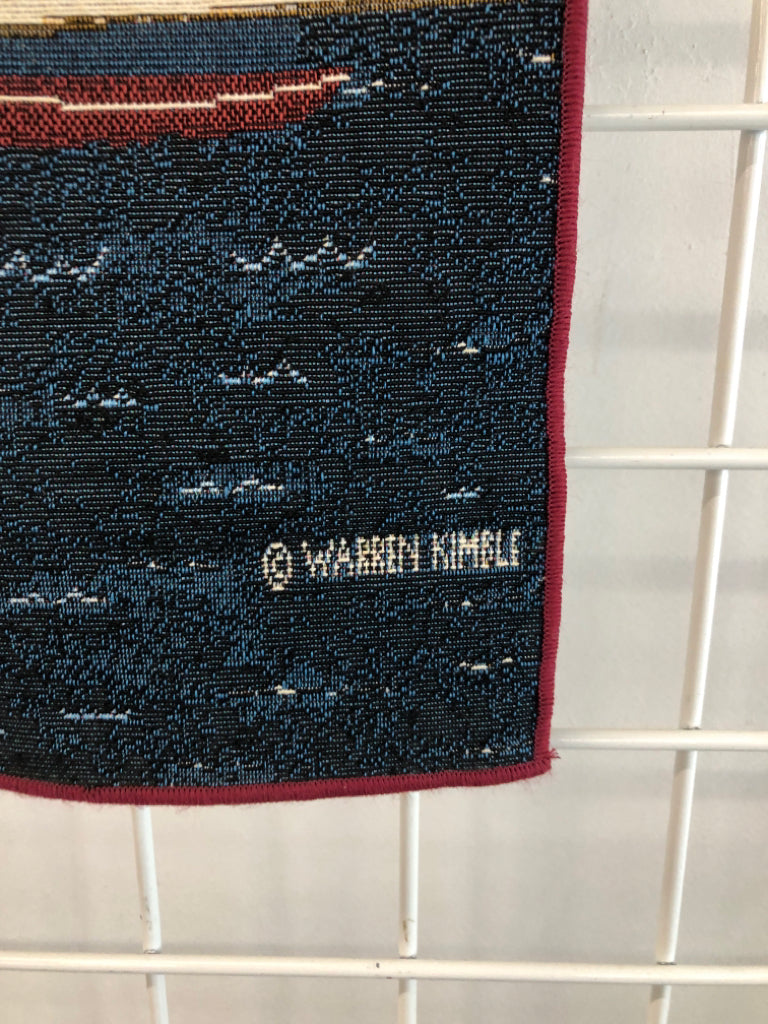 WARREN KIMBLE SAILBOAT TAPESTRY.