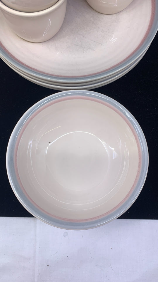 22PC PFALTZGRAFF AURA PINK DINNER SVC FOR 4.
