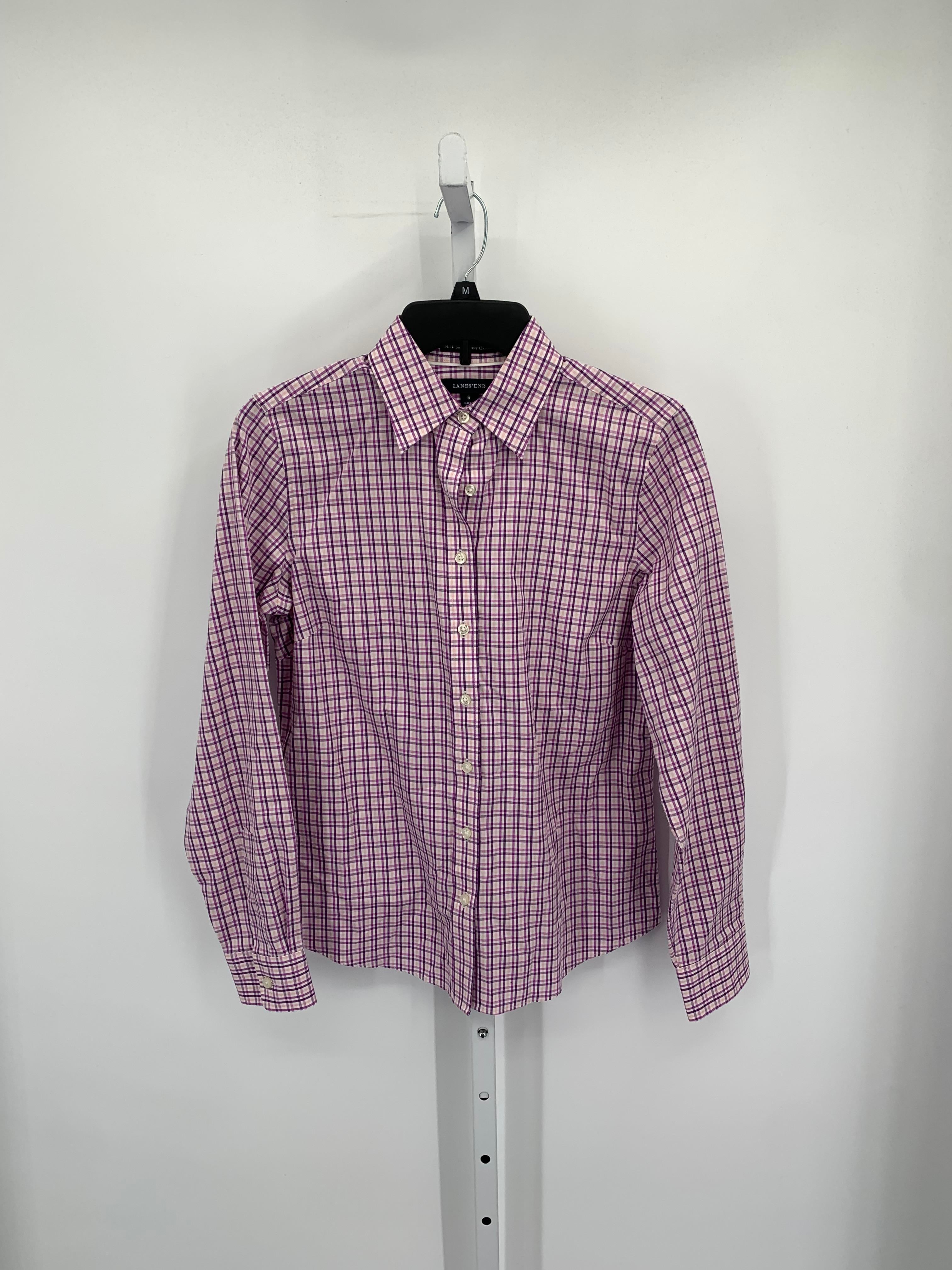 Lands End Size 6 Misses Long Sleeve Shirt