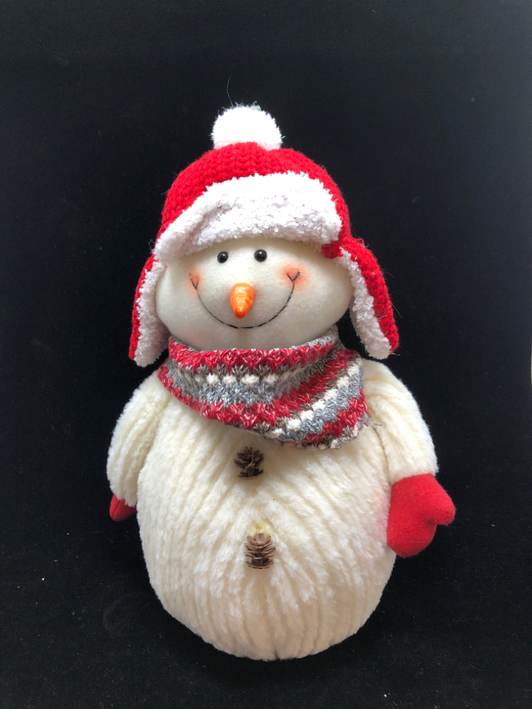 PLUSH STANDING SNOWMAN.