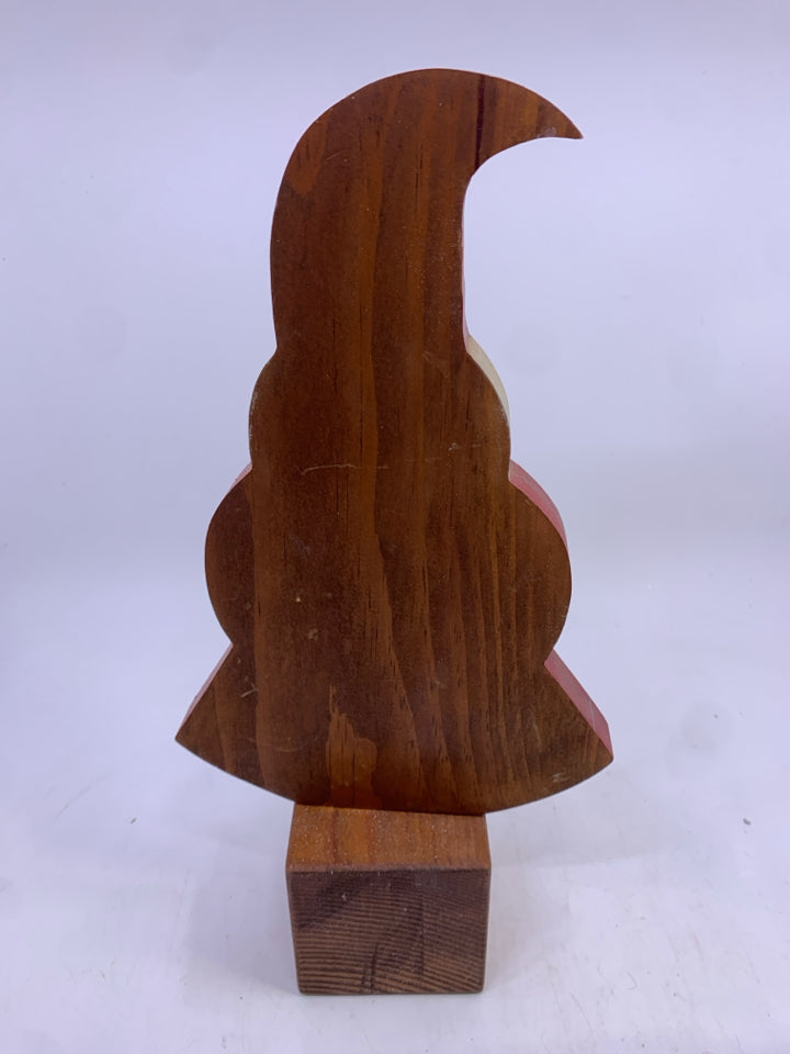 WOOD SANTA "JOY" BLOCK.