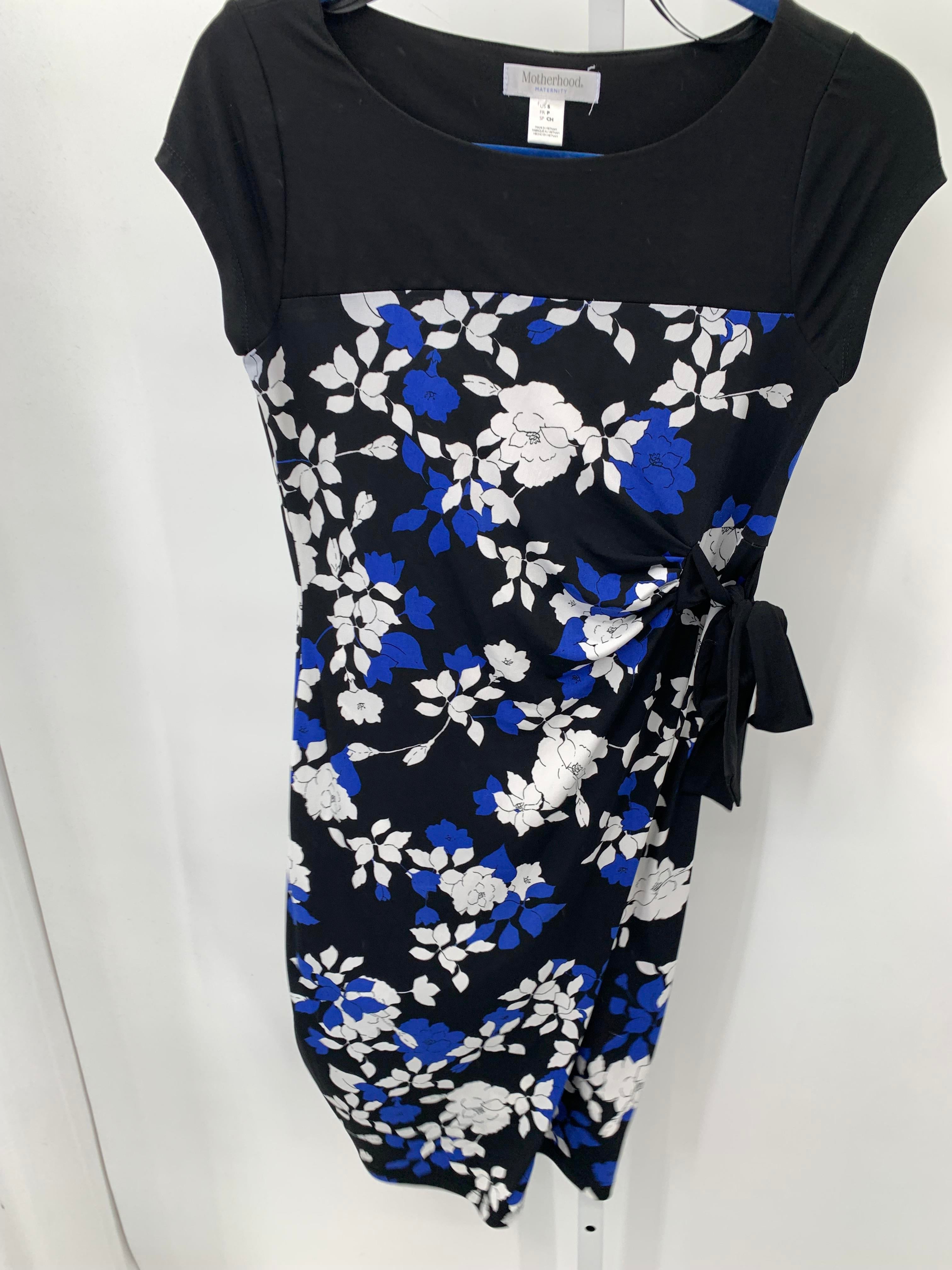 Motherhood Blk/Wht Size Small Maternity Short Sleeve Dress
