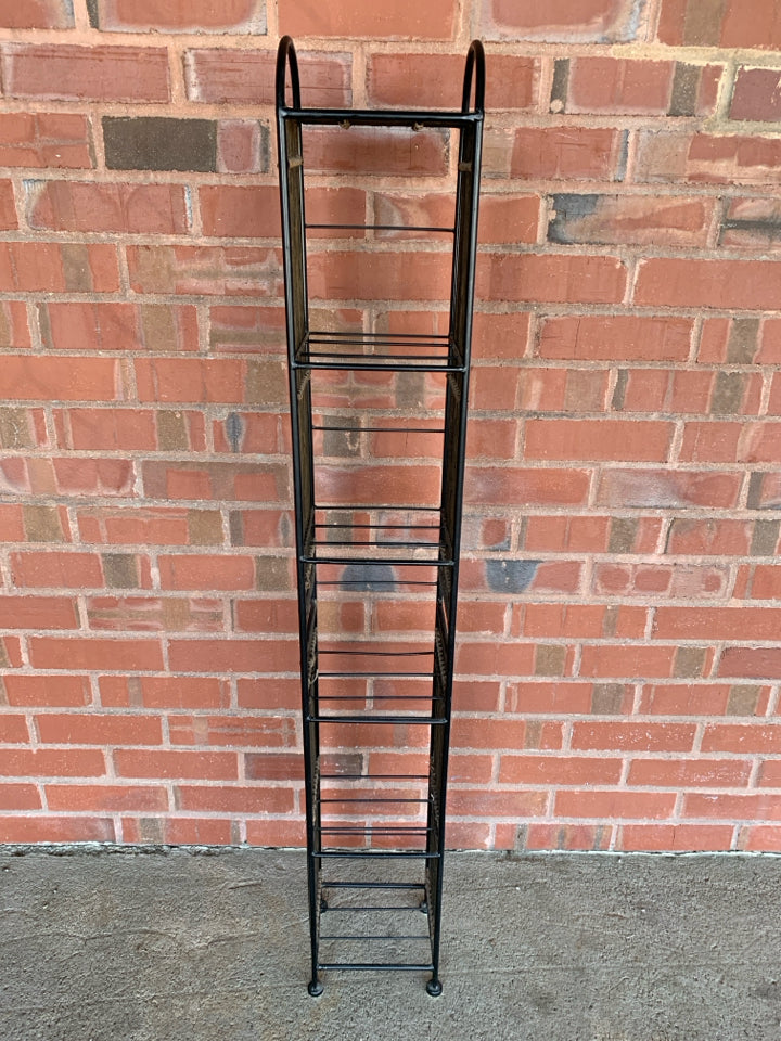 METAL AND BAMBOO 6 SHELF PLANT STAND.