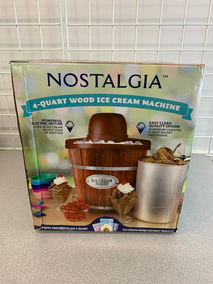 NIB NOSTALGIA ICE CREAM MACHINE.