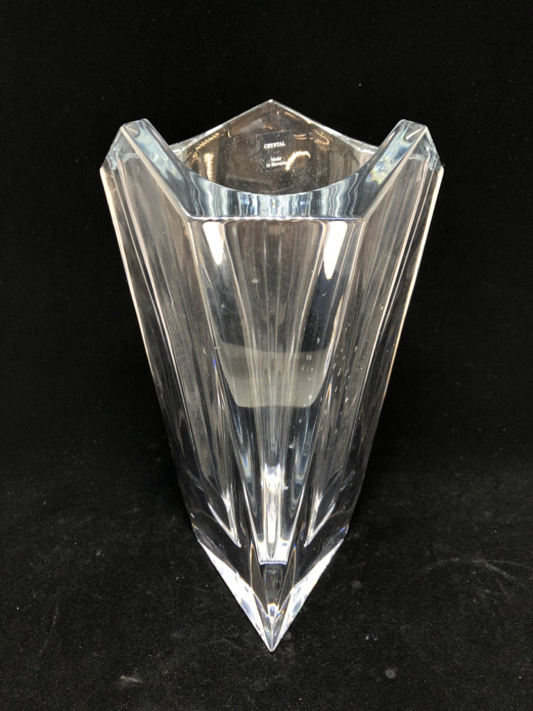 ROGASKA ANGLED CRYSTAL VASE.