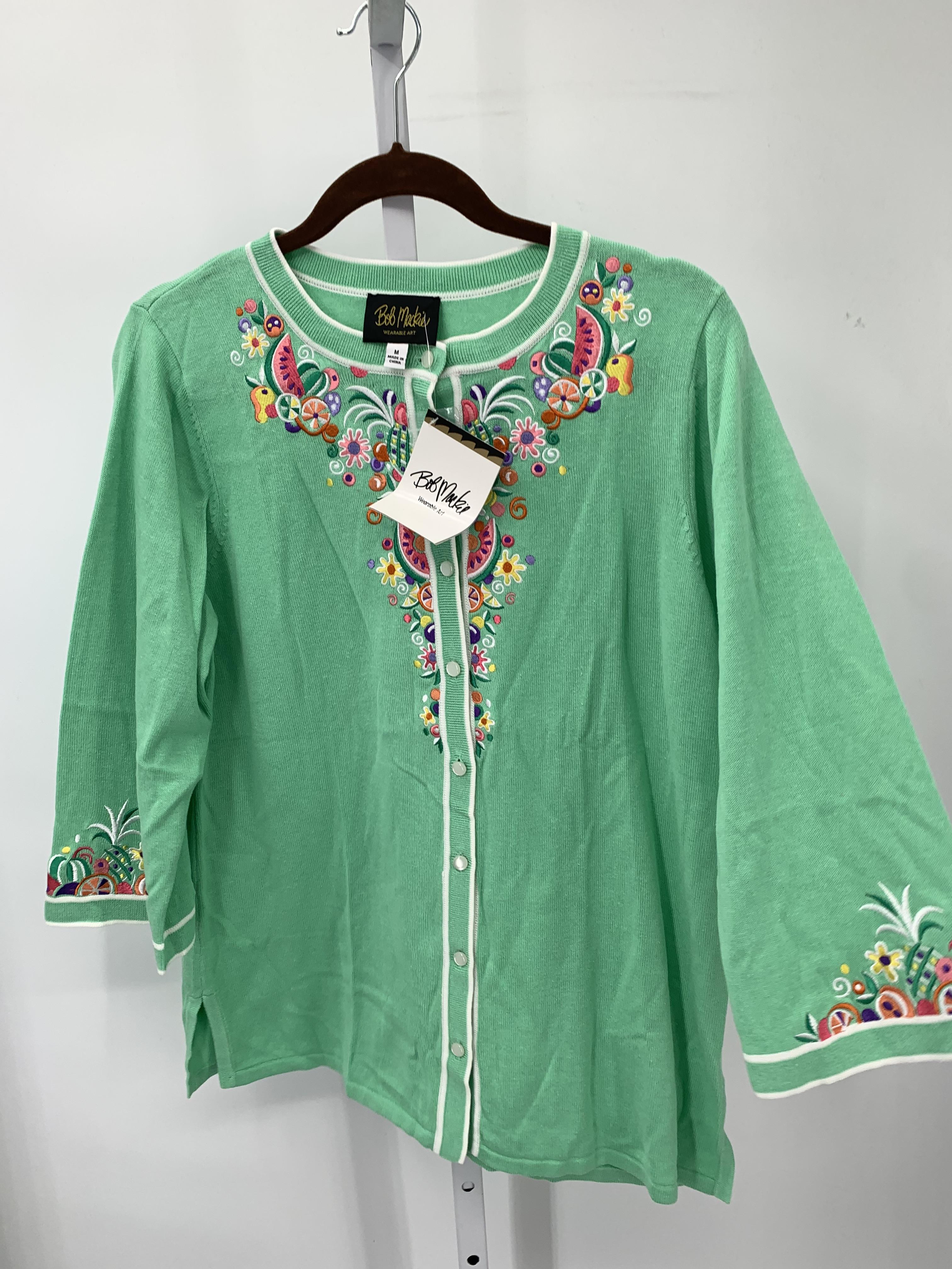 Bob Mackie Size Medium Misses 3/4 Sleeve Sweater