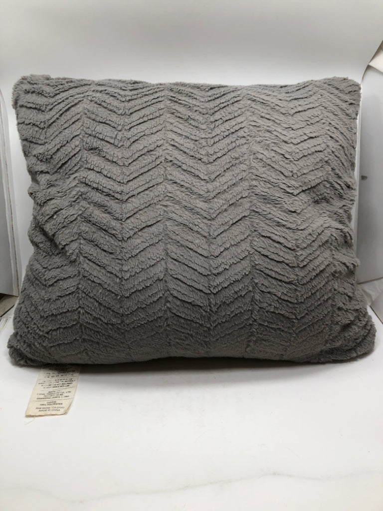 FLUFFY GRAY PILLOW.