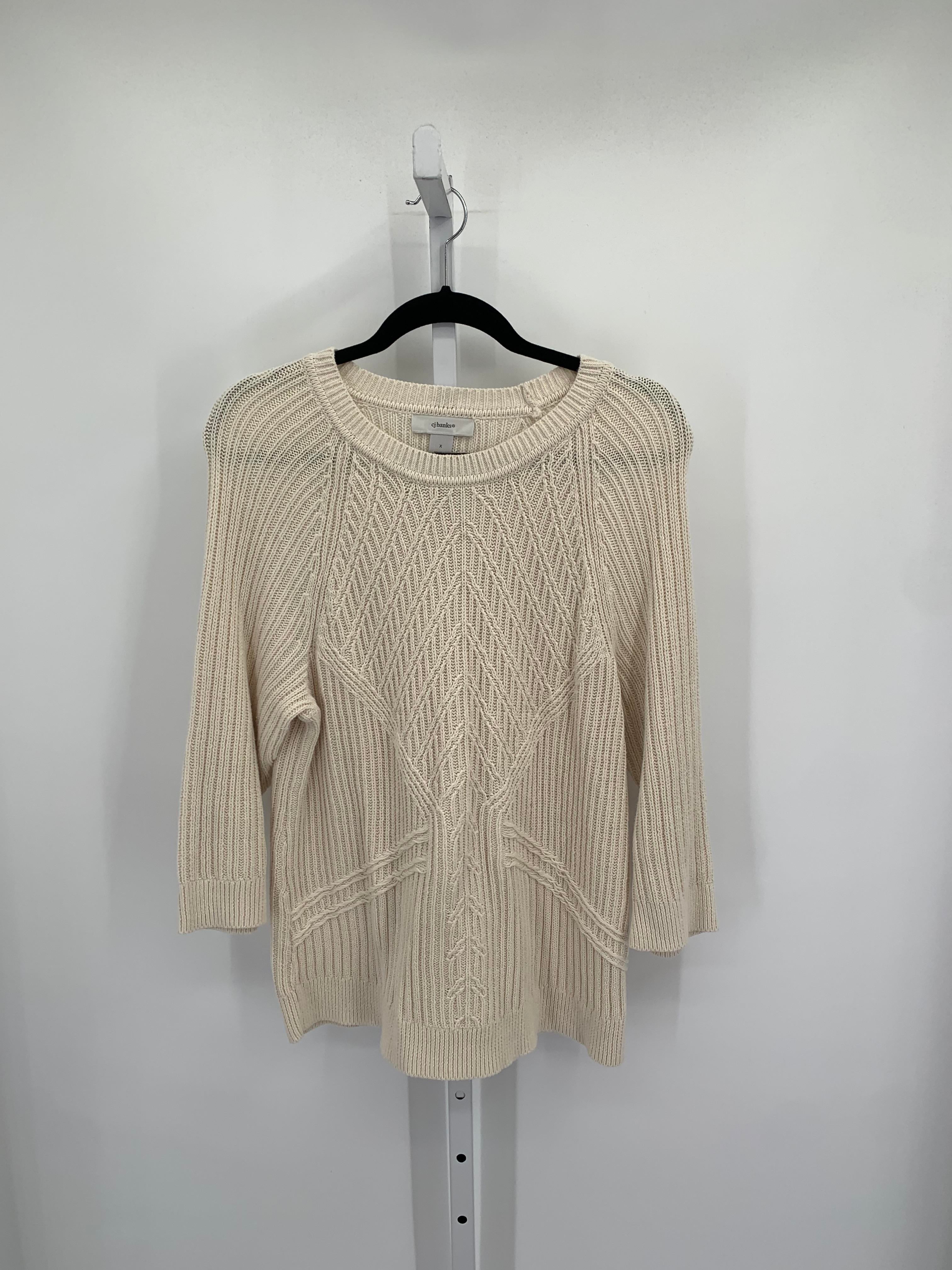 CJ Banks Size 1X Womens 3/4 Sleeve Sweater