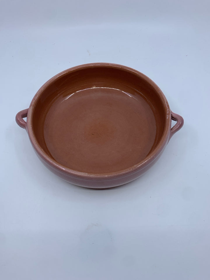 TERRA COTTA GLAZED SERVING BOWL.