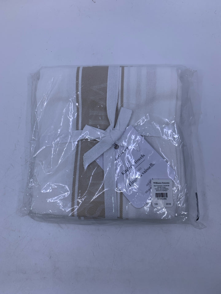 NIP 4 CLASSIC LOGO TAN KITCHEN TOWELS.