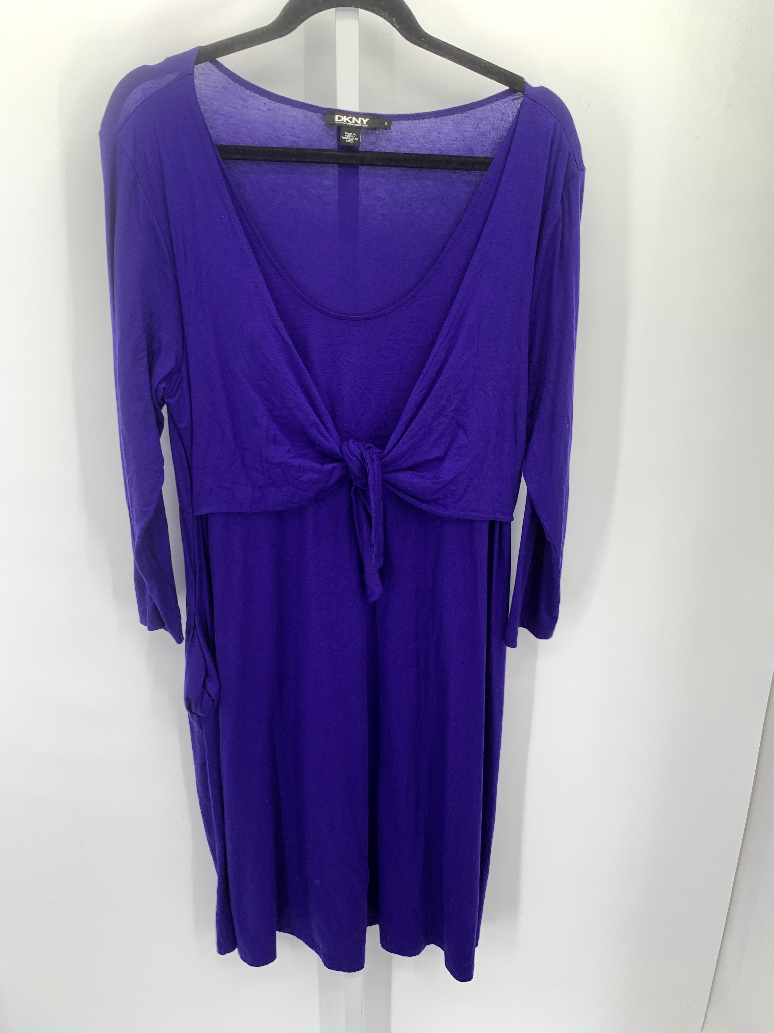 DKNY Size Large Misses Long Sleeve Dress