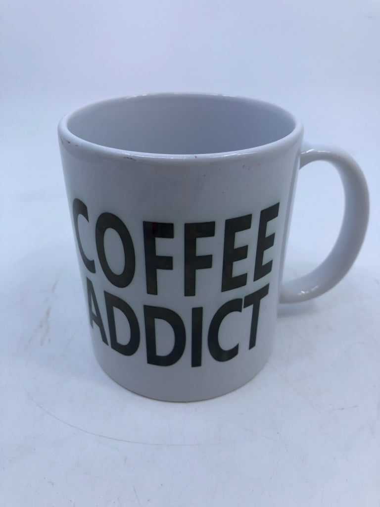 WHITE COFFEE ADDICT MUG.