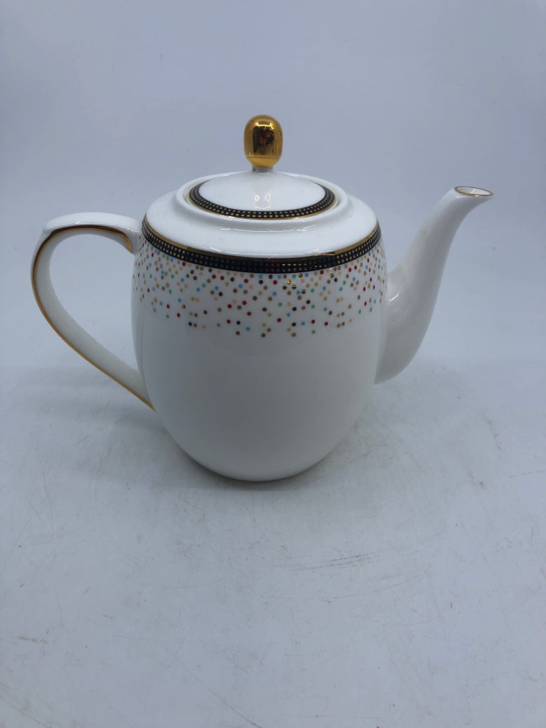 WHITE TEA POT W/ CONFETTI DETAIL TEAVANA.