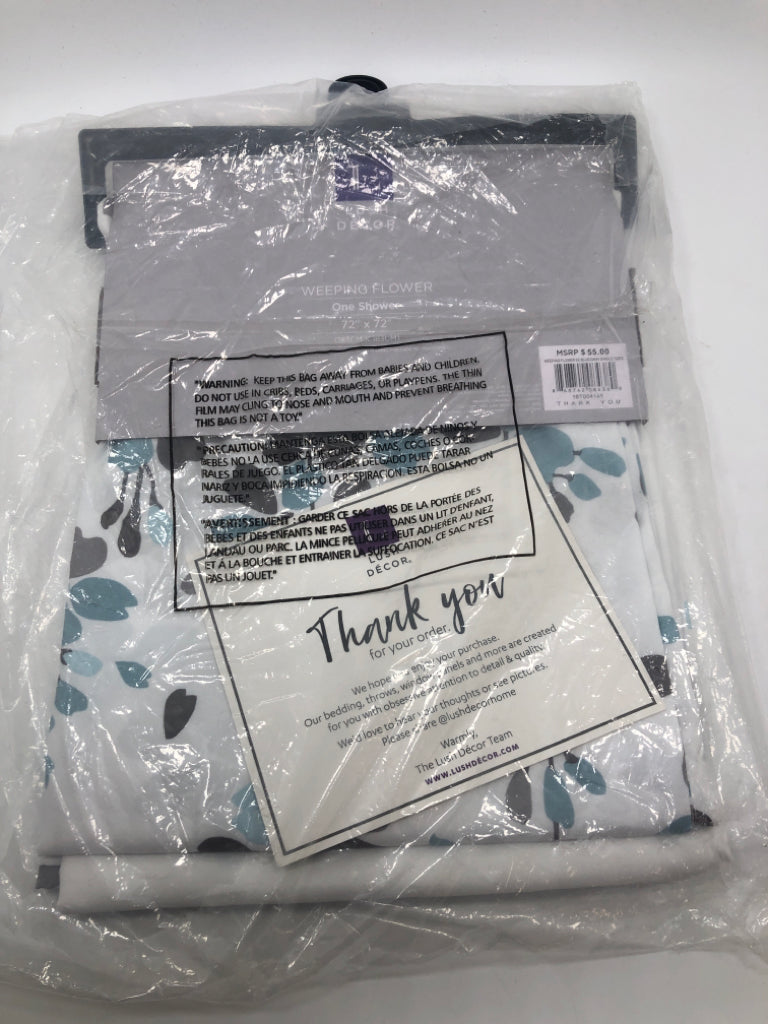 NIP BLUE FLOWER SHOWER CURTAIN.