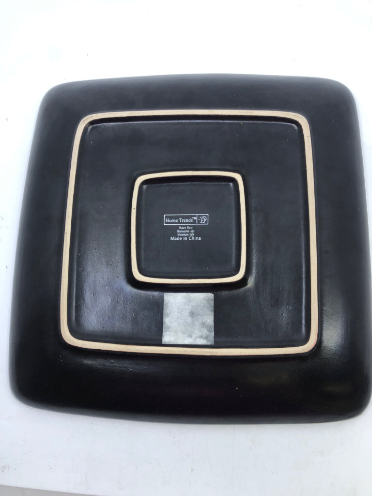BLACK AND RED SERVING PLATE.