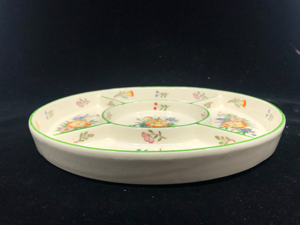 VTG DIVIDED FLORAL SERVER.