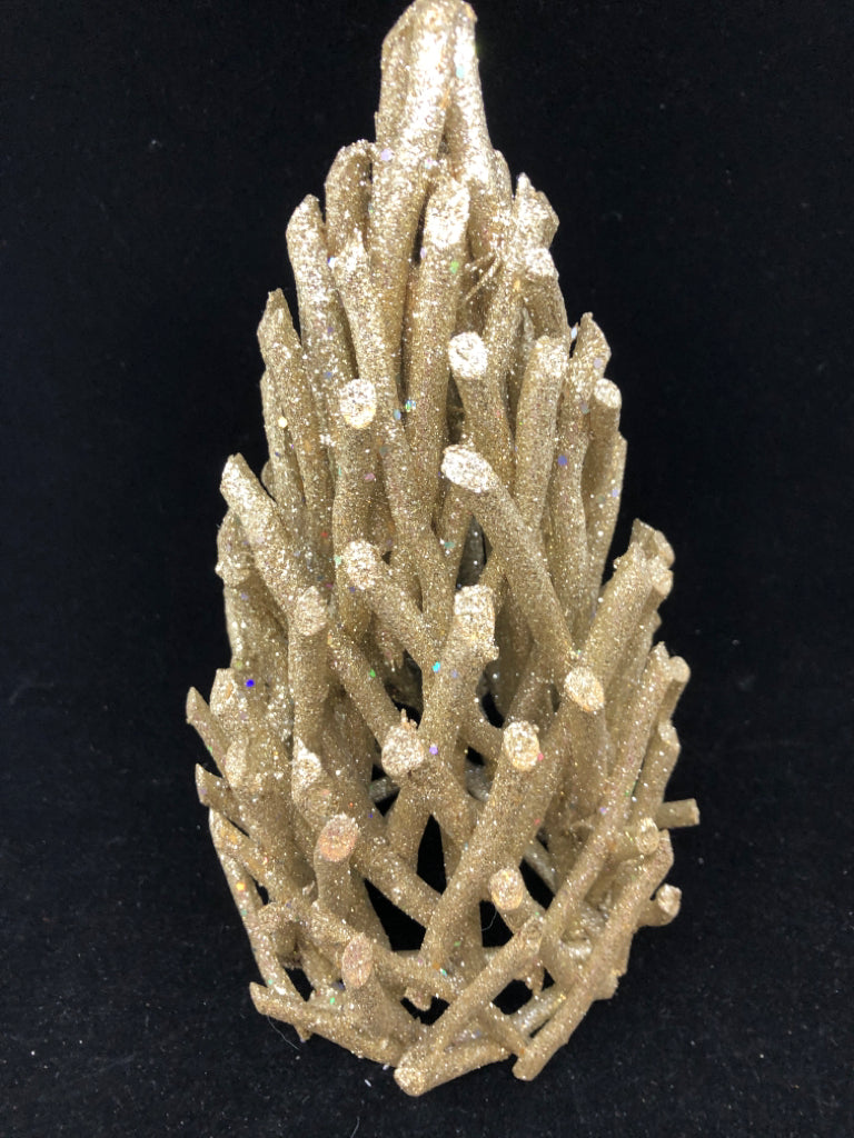 GOLD GLITTER TWIG TREE.