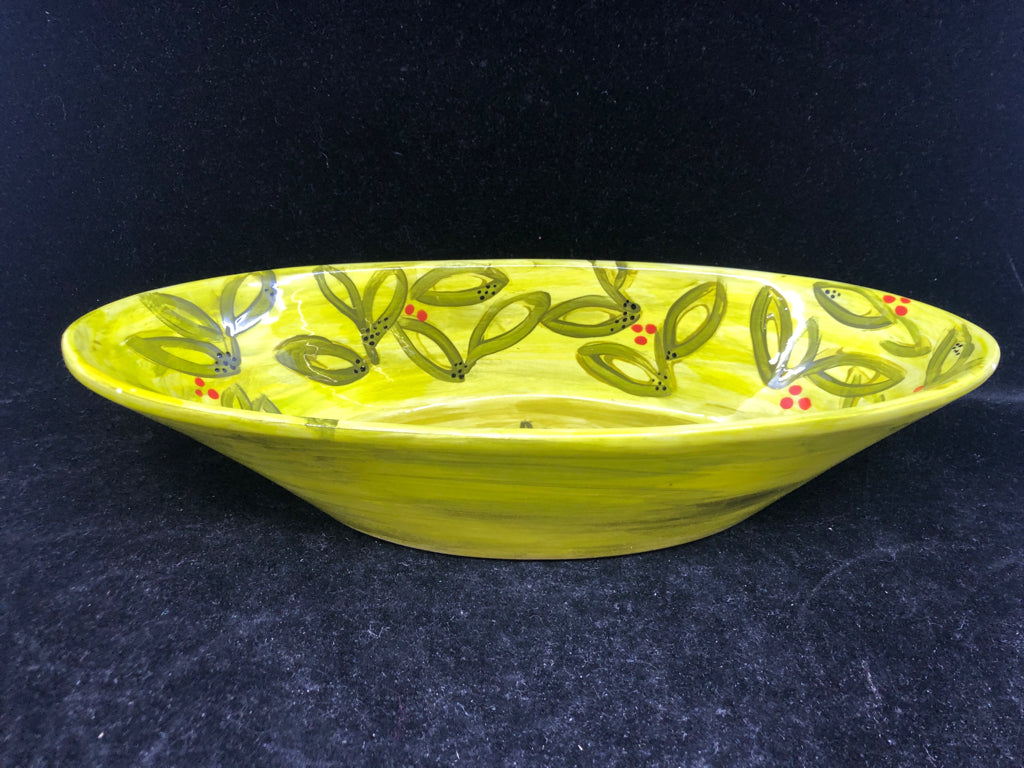 GREEN OVAL SERVER W TOMATOES.