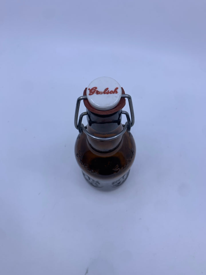 VTG BROWN GROLSCH EMPTY BOTTLE W CLASP.