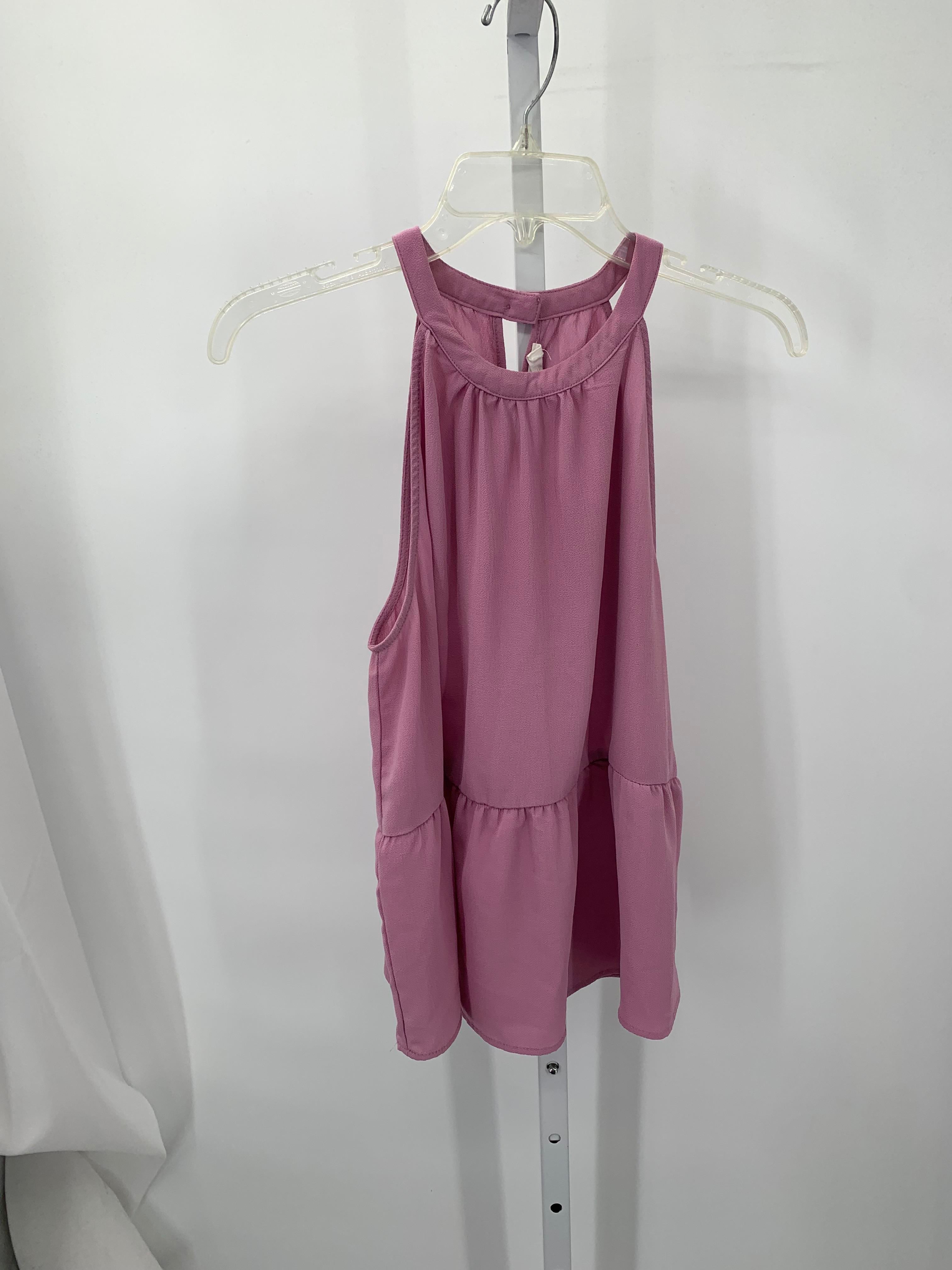 Pink Rose Size Large Juniors Sleeveless Shirt