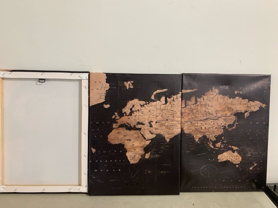 3PC WORLD MAP CANVAS.