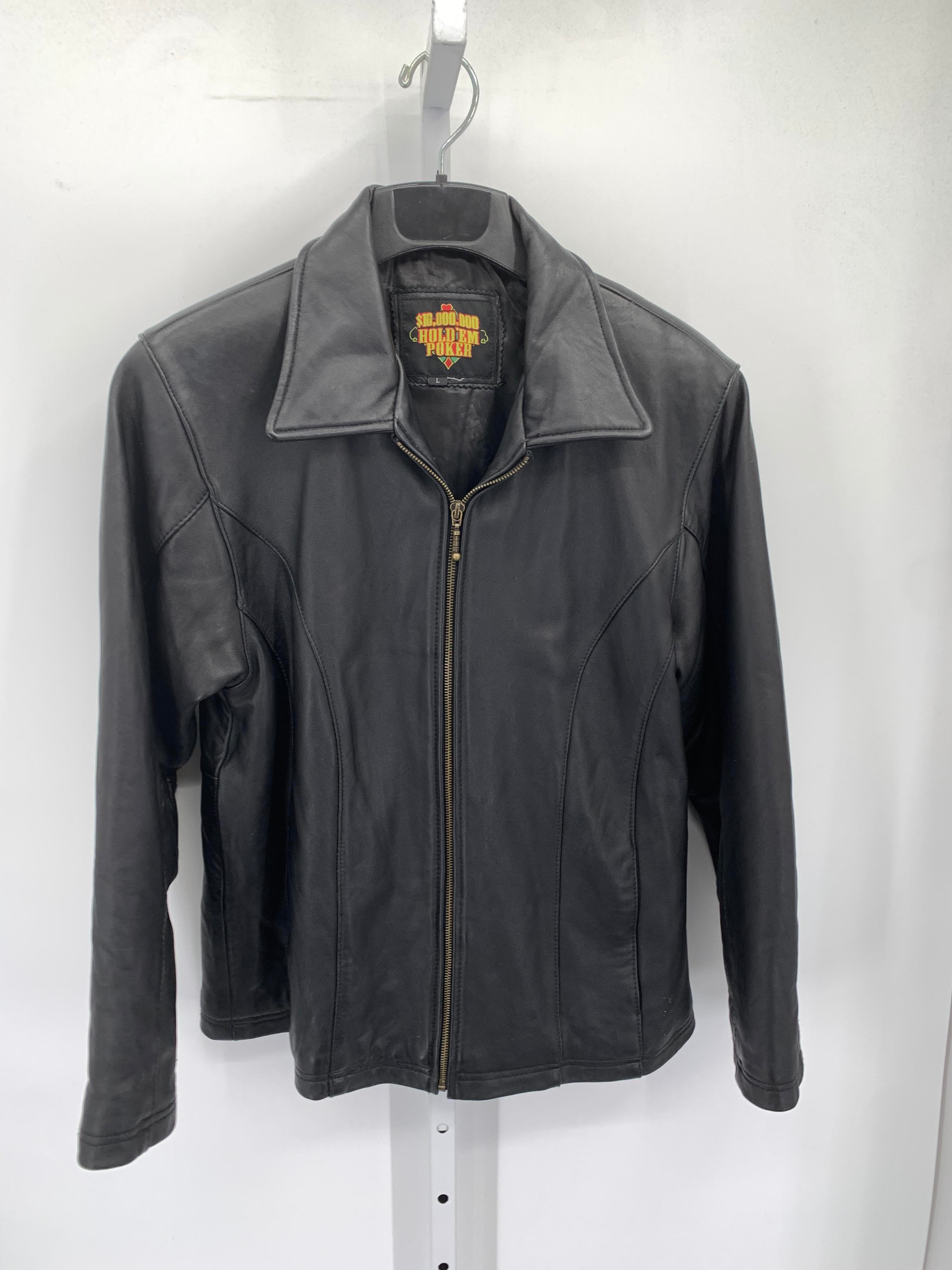 GENUINE LEATHER ZIP JACKET.