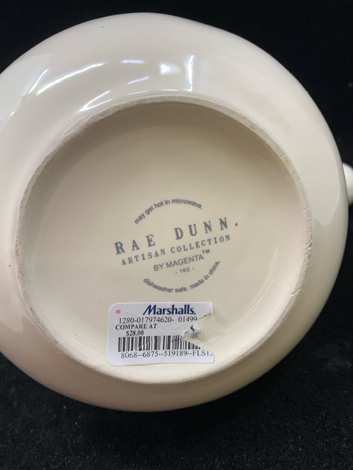 "MERRY" WHITE COCOA POT-RAE DUNN.