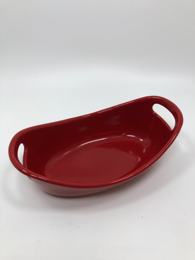 RACHEL RAY RED BAKING DISH W/HANDLES.