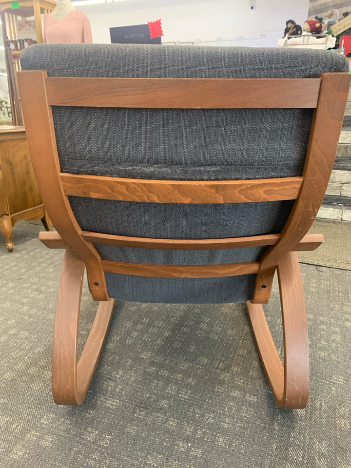BLUE MID CENTURY ROCKER.