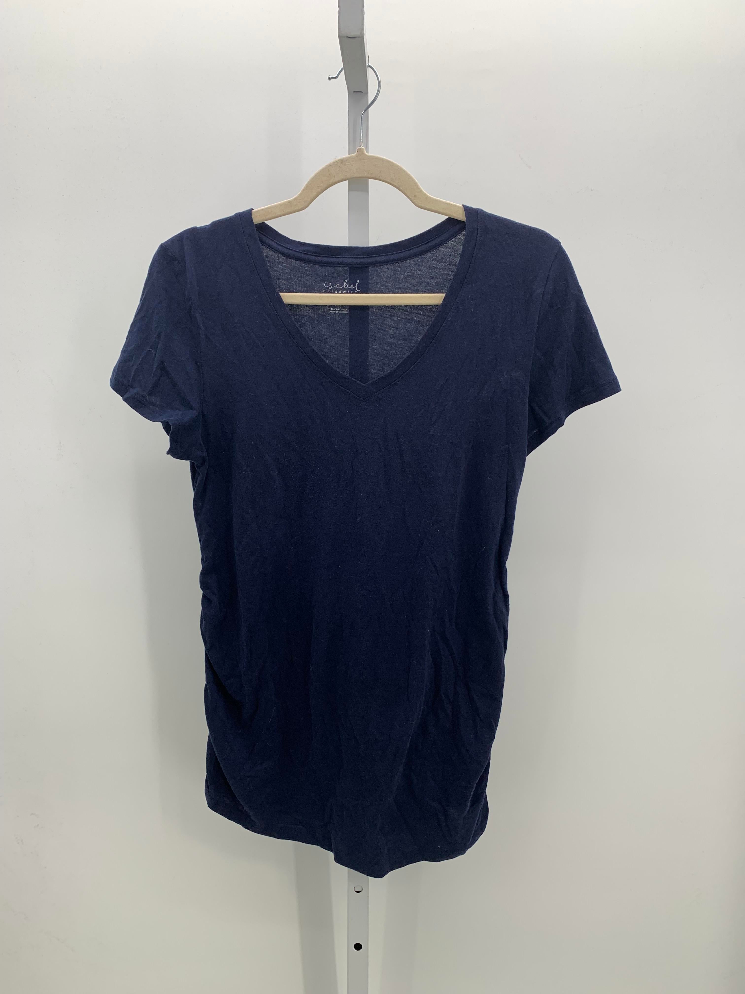 Isabel Navy Size Small Maternity Short Sleeve Shirt