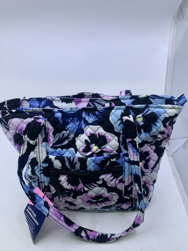 Vera Bradley Small Tote in Plum Pansies- New With Tags