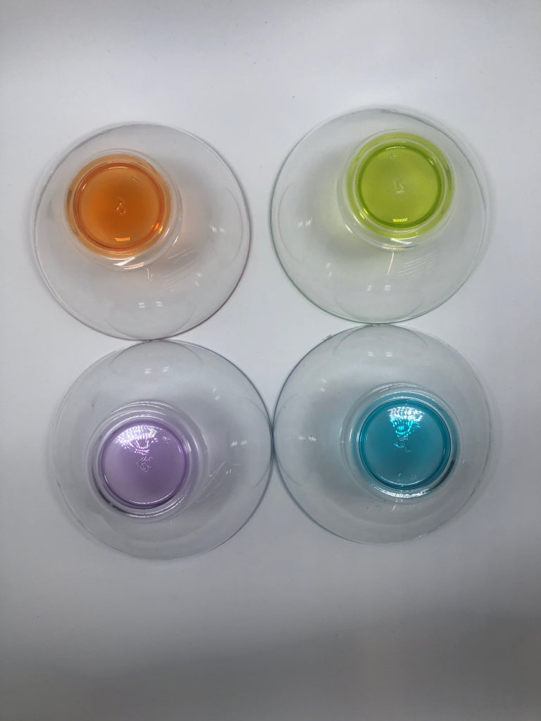 4 COLORFUL BOWLS.