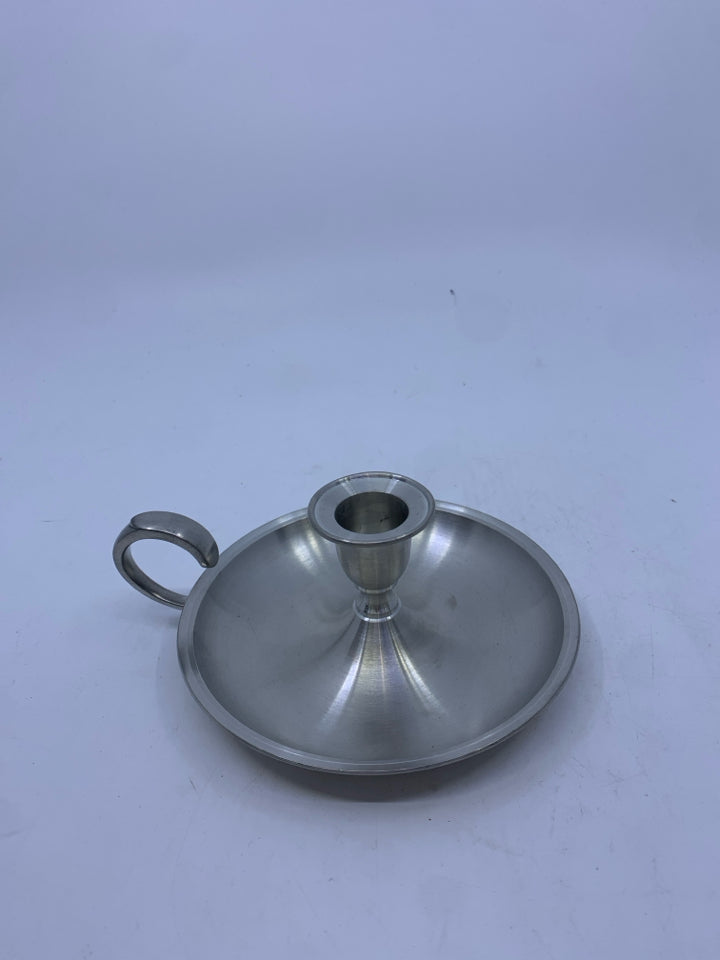 SELANGOR PEWTER TAPER CANDLE HOLDER W HANDLE.