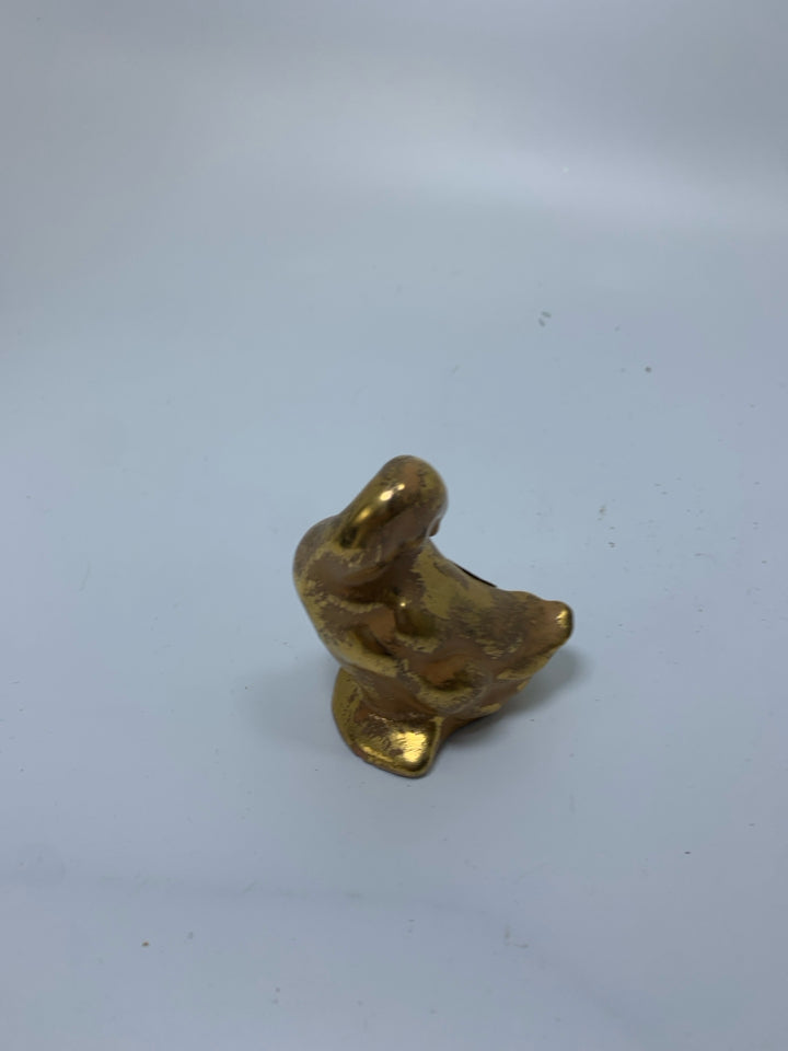 VTG GRANADA GOLD STANDING SLEEPING DUCK FIGURINE.